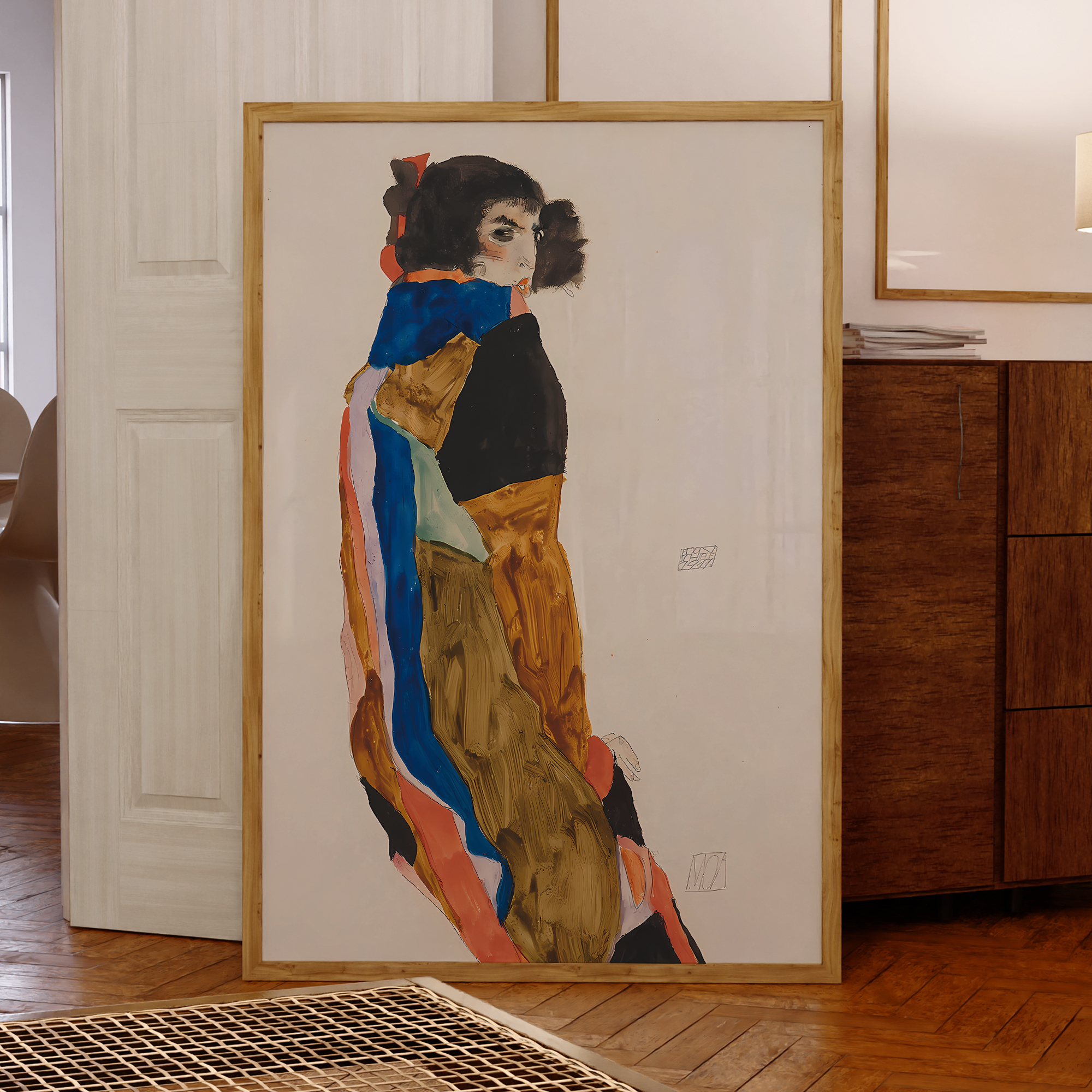 Interior Design Living Room - Modern Abstract Egon Schiele Moa Vintage