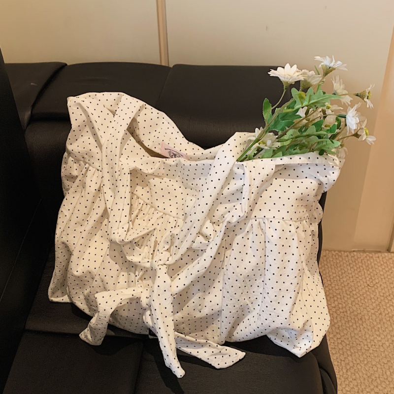 Interior Design Class - Large Capacity White Shopping Bags Polka
