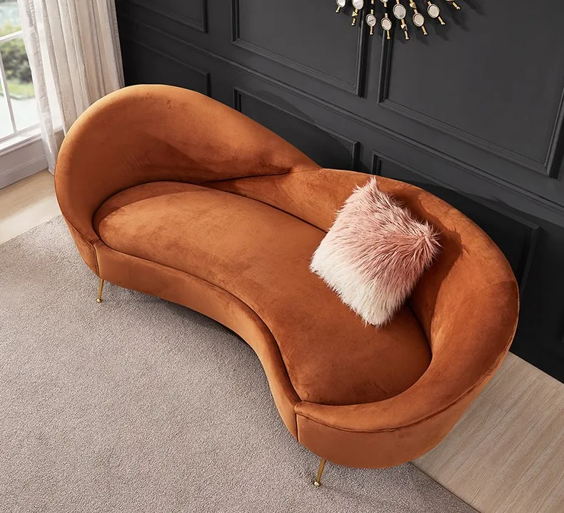 Interior Design Organic Modern - -Light Luxury Fabric 3-seat Sofa Special-shaped