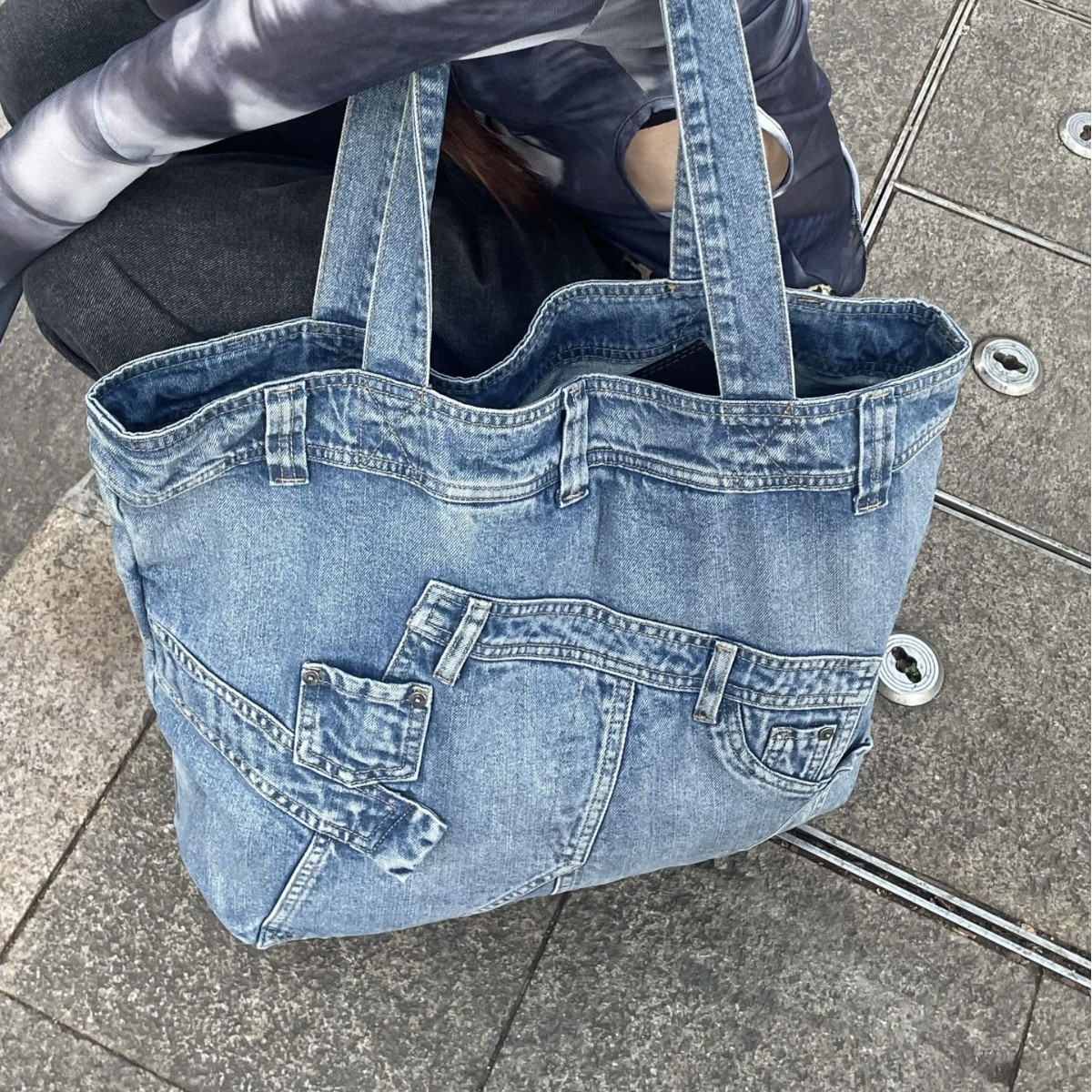 Washed Denim Women handbag Cow - đánh giá và giá Interior Design School
