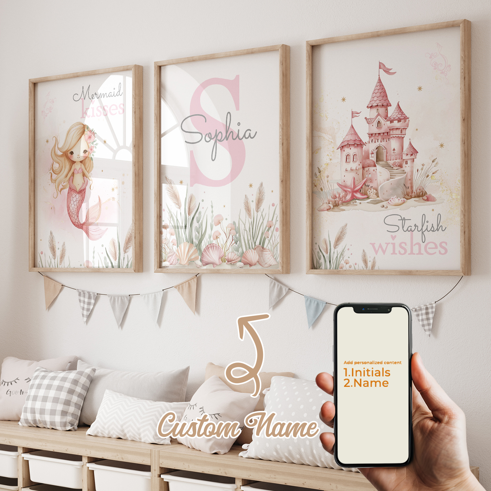 3pcs Personalized Custom Name  - đánh giá và giá Interior Design Living Room