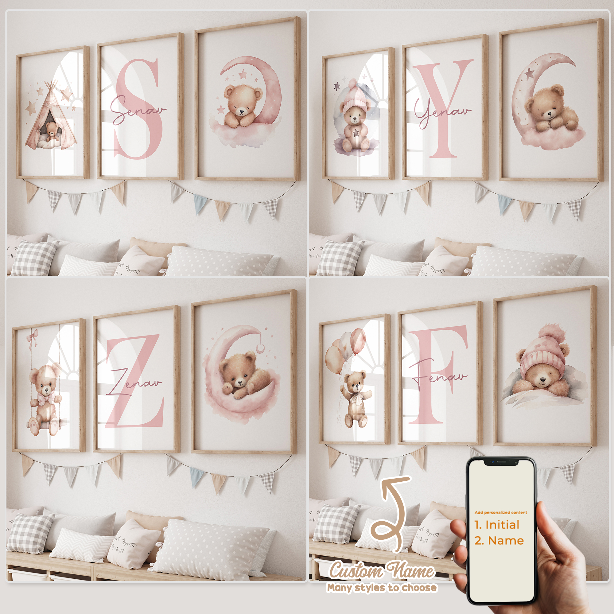 3pcs Personalized Custom Name  - đánh giá và giá Interior Design Living Room