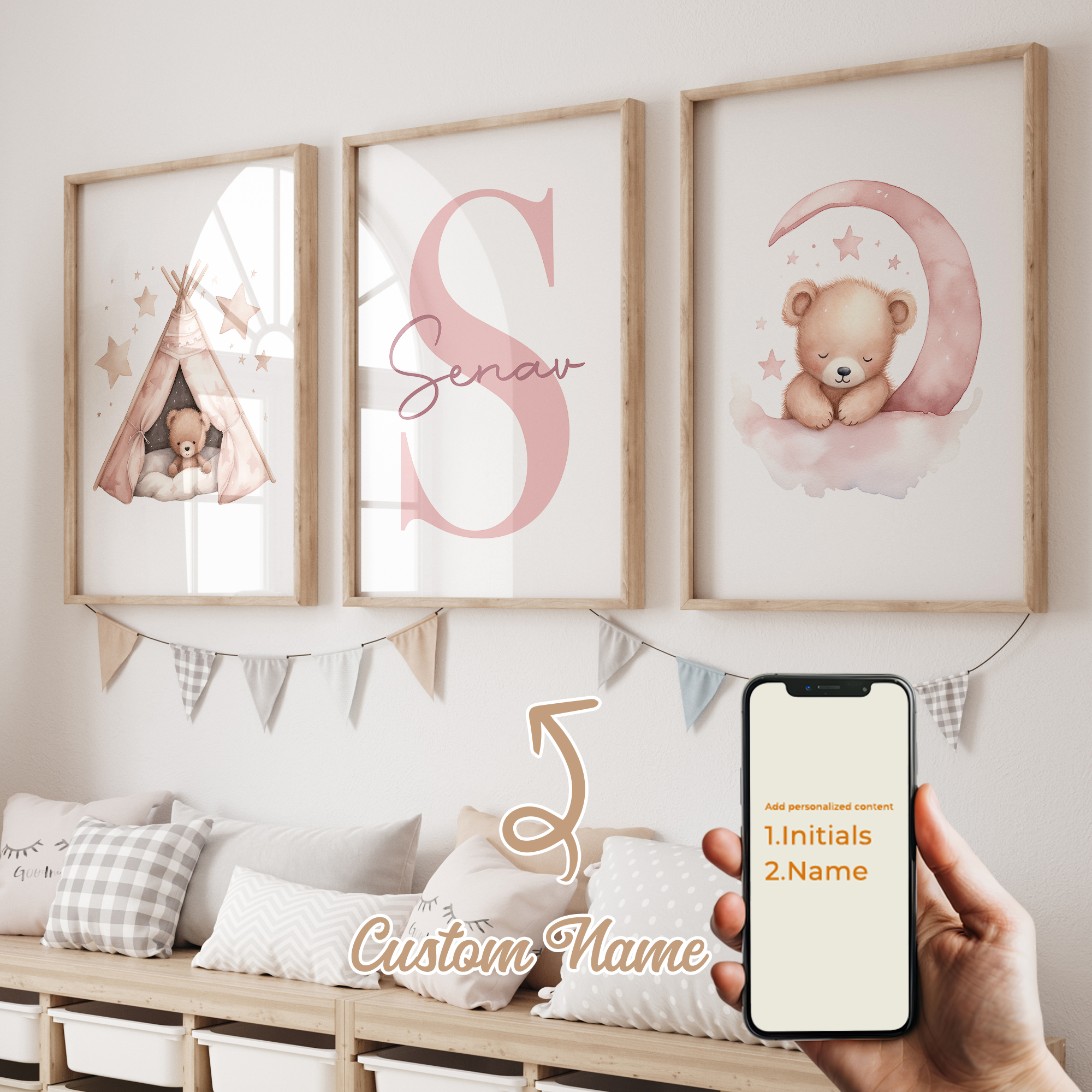 3pcs Personalized Custom Name  - đánh giá và giá Interior Design Living Room