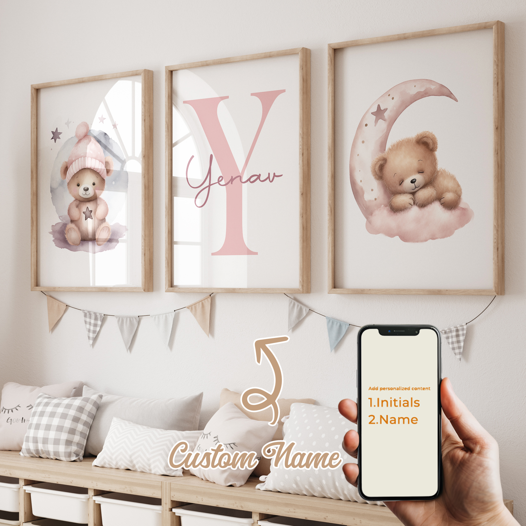 3pcs Personalized Custom Name  - đánh giá và giá Interior Design Living Room