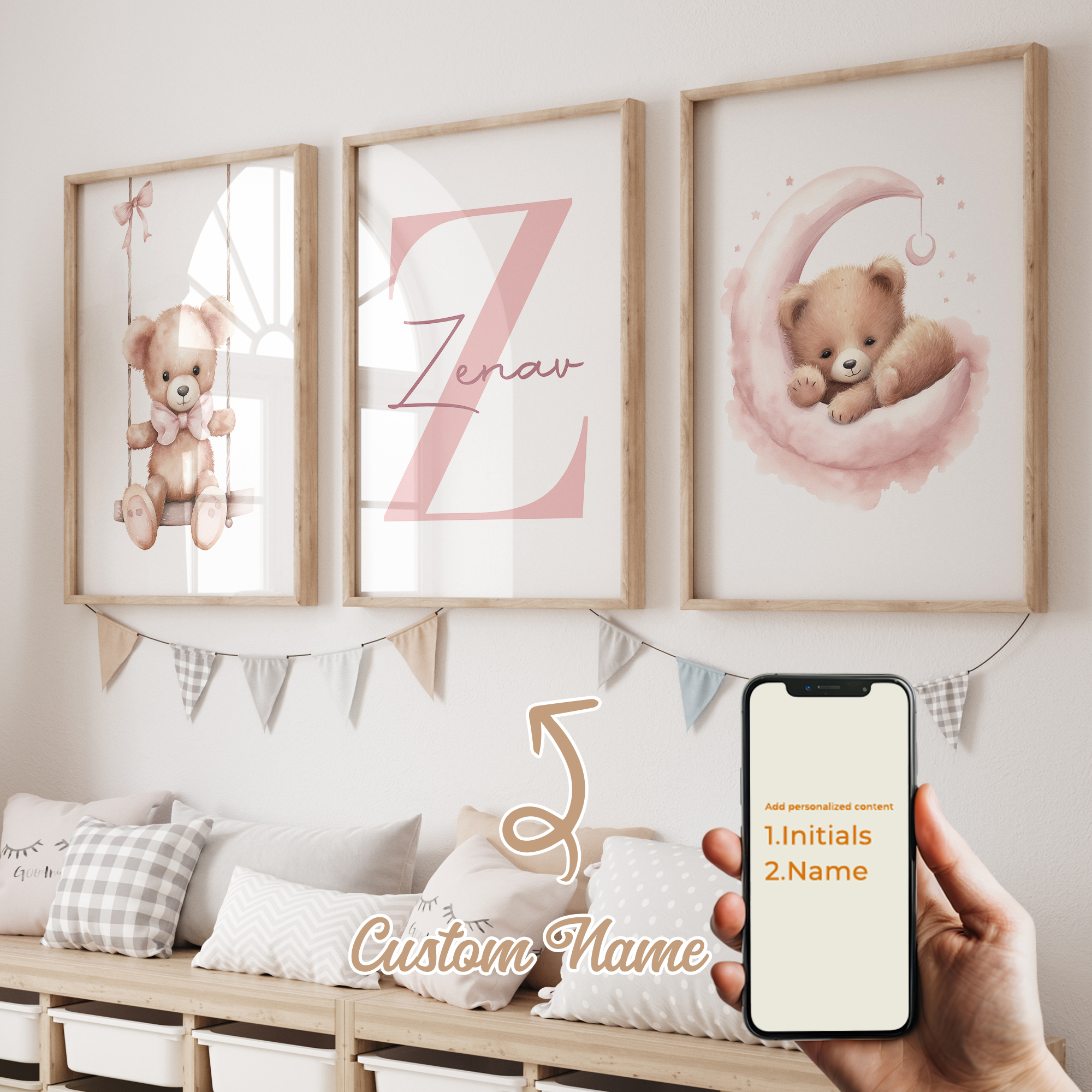 3pcs Personalized Custom Name  - đánh giá và giá Interior Design Living Room