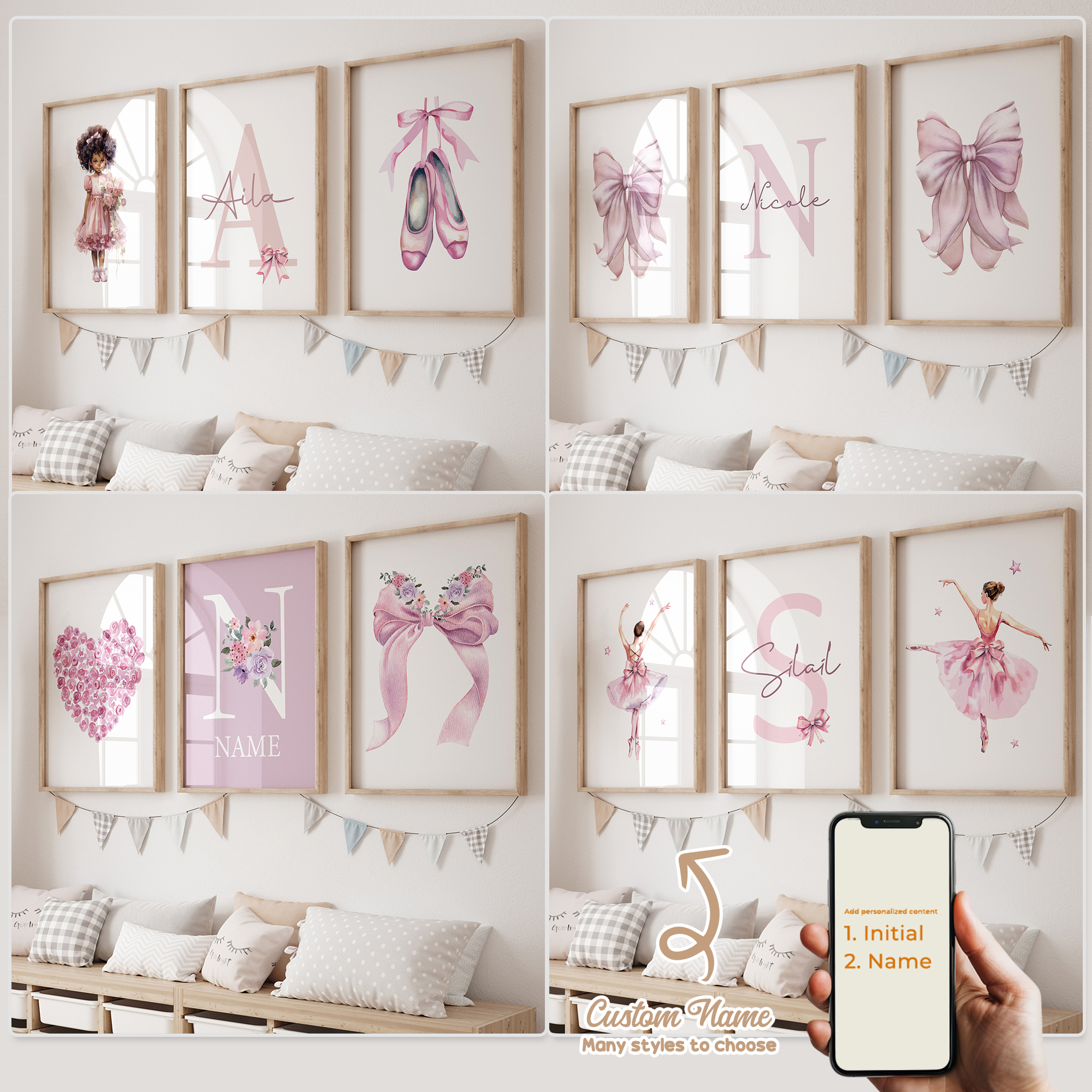 3pcs Personalized Custom Name  - đánh giá và giá Interior Design Living Room