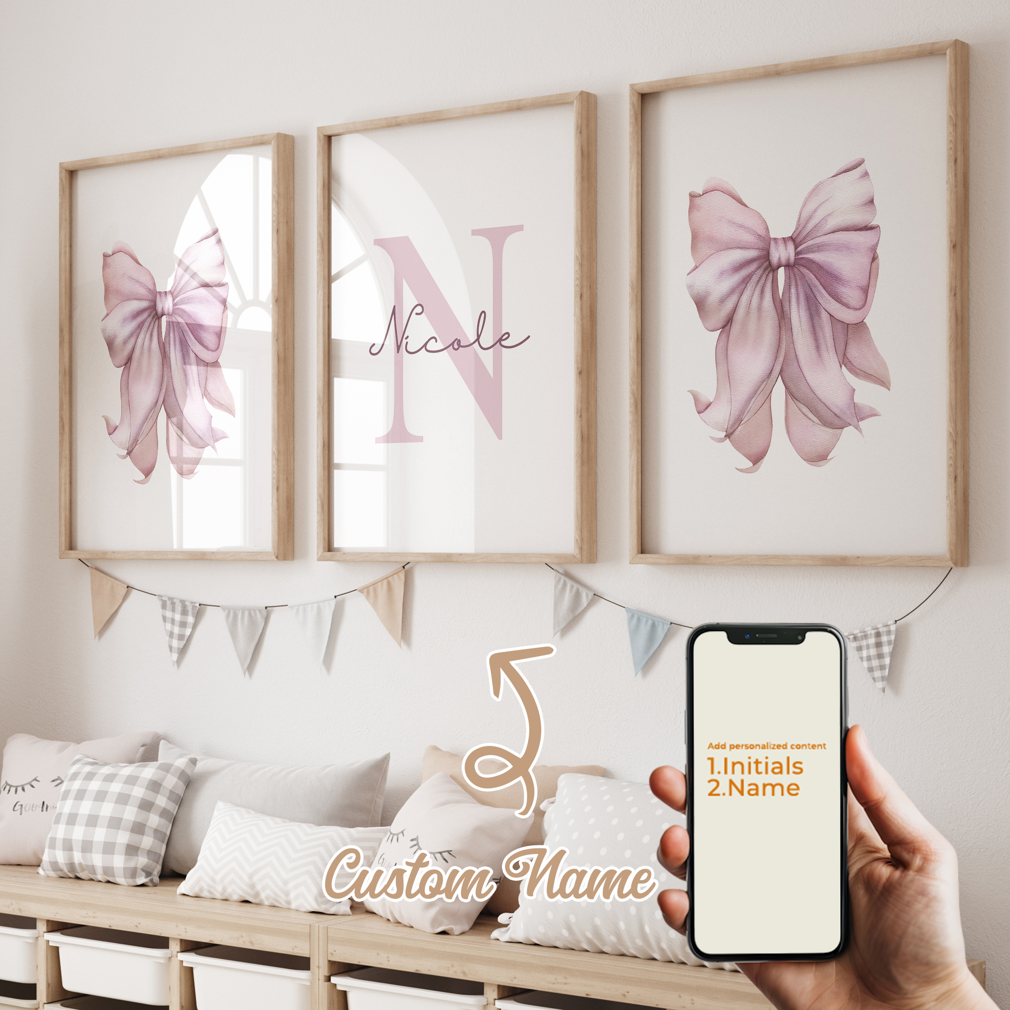 3pcs Personalized Custom Name  - đánh giá và giá Interior Design Living Room