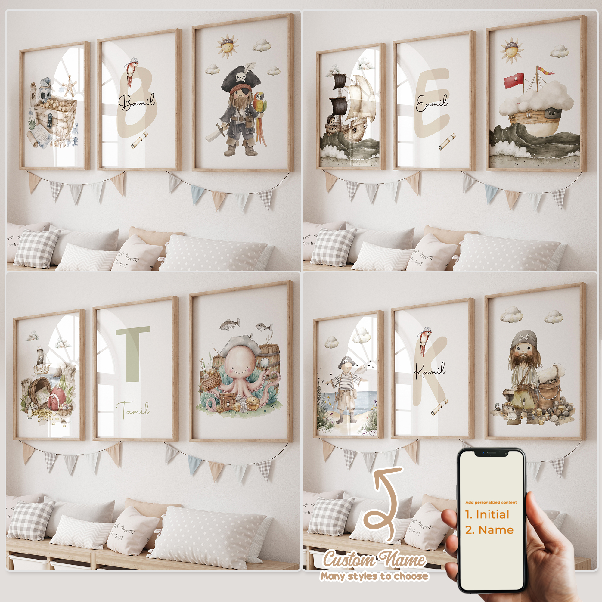 3pcs Personalized Custom Name  - đánh giá và giá Interior Design Living Room