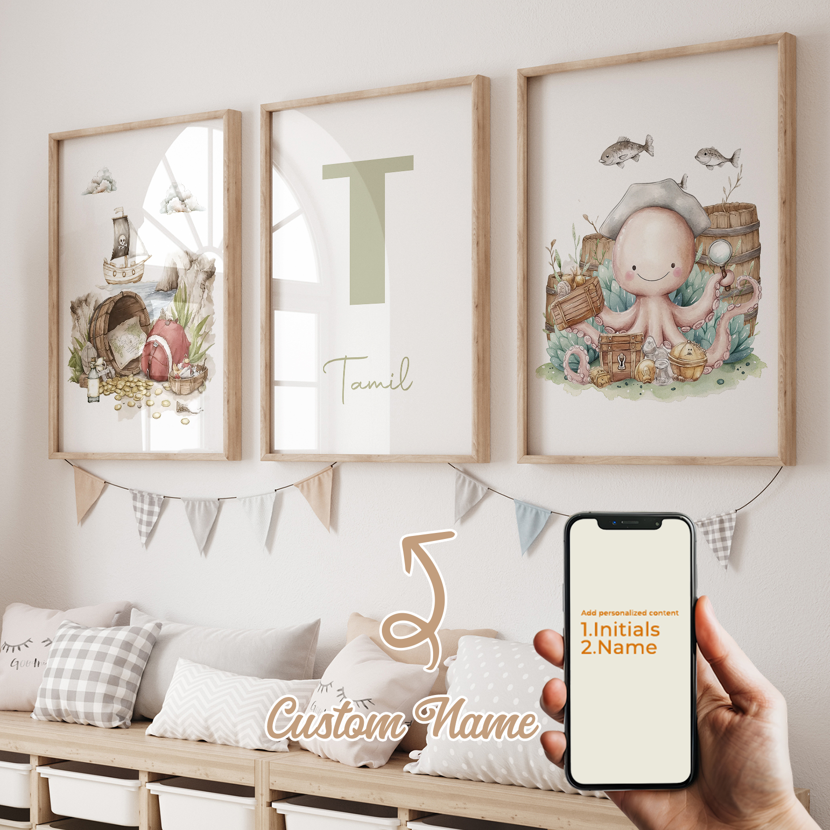 3pcs Personalized Custom Name  - đánh giá và giá Interior Design Living Room