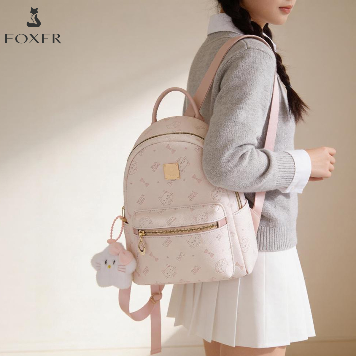 FOXER Brand PVC Leather Backpa - đánh giá và giá Interior Design School